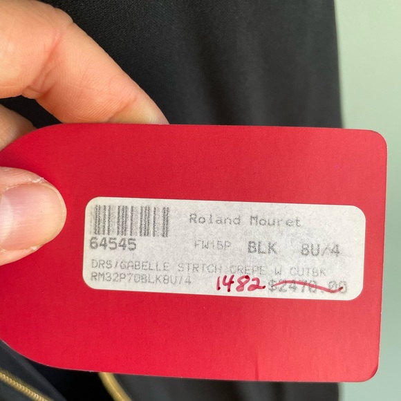 NWT Roland Mouret Black Gabelle Stretch Double Crepe Dress Sz 2-4/FR 36 - Picture 8 of 14